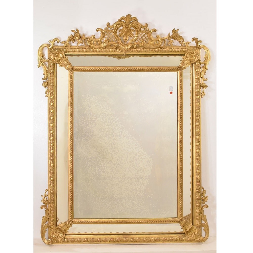 SPCP176 1 antique gold leaf mirror gilt antic mirror XIX century.jpg